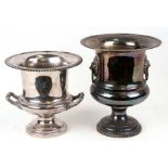 Two silver plated champagne buckets, the largest 28cms (11ins) high (2).