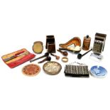 A group of vintage tobacco pipes; together with a vintage calculator and other items.