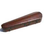 A wooden violin case.