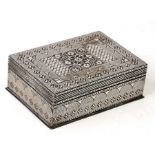 A Bidriware table box, decorated flowers, 12cm (4.25ins) wide Condition ReportVery minor