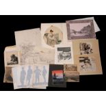 A quantity of antique drawings and sketches to include four silhouettes.