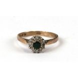 A 9ct gold cluster ring, approx UK size K