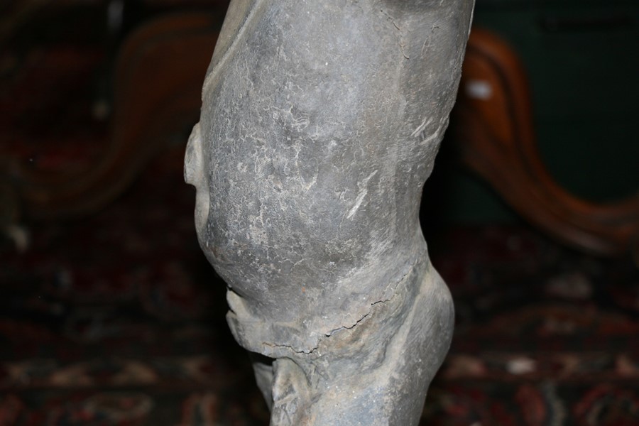 A lead birdbath in the form of a cherub, 70cms (27.5ins) high. - Image 6 of 9