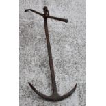 A twin fluked Fishermans Anchor. 87cms (34.25ins) high