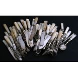 A quantity of mother of pearl handled cutlery