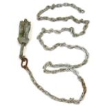 A four fluke Folding Grapnel (Reef) Anchor with chain. 20cms (8ins) high