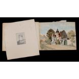 Josephine Harriet Johnson, an artist's sketch book dated 1873; together with a pencil sketch of a