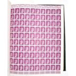 A WWII era German stamp album to include full sheets of Adolf Hitler stamps.