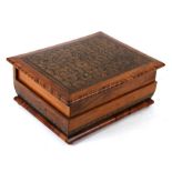 A Sorrento ware jewellery box, the top inlaid with micro mosaic, 27cm (10.5ins) wide