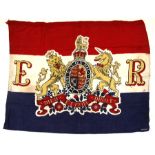 An early 20th century King Edward VII Coronation cotton flag 80cms (31.5ins) by 70cms (27.5ins),