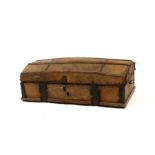 A hide covered domed top trunk, 91cms (36ins) wide.