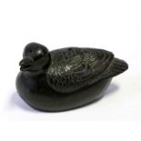 A Chinese bronze bird form water dropper, 9cm (3.5ins) long Condition Reportgood overall condition