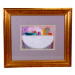 Lawrence Sheaff - Abstract Still Life Study - pastel, framed & glazed, 25 by 18cms (9.75 by 7ins).