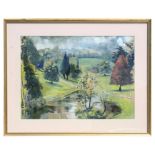 William Henderson (1903-1993) - The Lake at Teffont - watercolour, framed & glazed, 57 by 39cms (