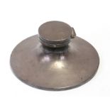 A large silver Capstan inkwell, Birmingham 1924, 16cm (6.25ins) diameter