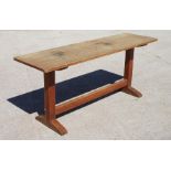 An oak rectangular refectory style serving table, 183cm (72ins) long.