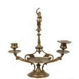 A Grand Tour Style twin-armed candlestick, 28cms (11ins) high.