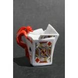 A Royal Bayreuth Bermuda devil playing card cream jug, 9cm (3.5ins) high Condition Reporthairline
