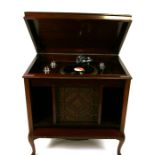 A W H Barnes of London mahogany cased gramophone cabinet, 78cm (30.75ins) wide