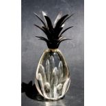 An Art glass pineapple desk weight, 22cm (8.75ins) high