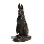 Alfred Dubucand (French 1828-1894) a bronze model of a seated hare, 9cms (3.5ins) high.Condition