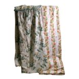 Two single Colefax & Fowler curtains, rose curtain approx 82ins length by 96ins wideth (