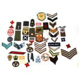 A large quantity of assorted mainly Military cloth badges (approx. 50)