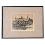 Peter Grahame (modern British) - Ann Hathaway's Cottage - etching, signed in pencil to the margin,