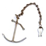 A small chrome plated Admiralty Anchor on a chain. 17cms (6.75ins) high