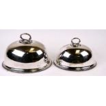 Two Mapping & Webb silver plated meat domes, largest 30cm (12ins) wide.