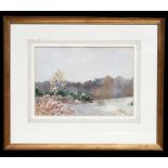 E J Stone RWS.RA - Frost - signed & dated 21/11/37, watercolour, framed & glazed, 27 by 19cms (10.