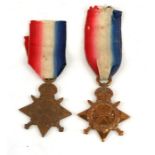 Royal Navy & Royal Field Artillery WW1 1914/15 Stars named to 10888 Driver EE Hurley RFA and