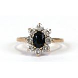 A 9ct gold cluster dress ring, approx UK size 'O'. 2.0g