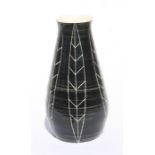 Eric Leaper (Newlyn school) a Studio Pottery vase decorated with stylised leaves on a slate grey