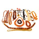 A large quantity of amber like jewellery.