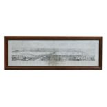 A large panoramic print depicting London, Westminster & Southwark as they appeared AD 1543, framed &