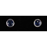 A pair of 18ct white gold sapphire stud earrings (each stone approx 0.25 carat).