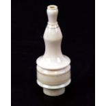 An early 20th century turned ivory bell push; together with a servants bell pull handle (2).