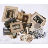 A large quantity of Victorian unframed carte de visite cards and later photographs including South