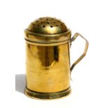 An 18th century brass dredger, 11cms (4.25ins) high.