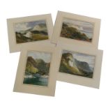 Frederick William Bidder (1862-1968) four unframed landscape scenes, watercolour paintings,