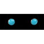 A pair of 9ct gold turquoise stud earrings.