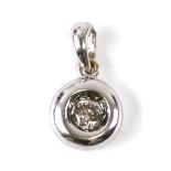 An 18ct white gold diamond set pendant.