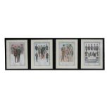 A group of four framed & glazed gentleman's fashion prints, each 32 by 45cms (12.5 by 17.5ins) (4).