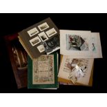 A collection of ephemera, artwork and photographs to include an oak framed photo of Midst Massy