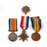 A WW1 medal trio named to W-T4-037482 Driver RW Nation ASC on the 1915 Star, WT4-037482 Corporal