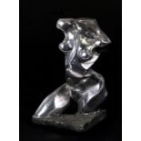 20th century school - a cast aluminium study of female torso, 16cms (6.25ins) high.