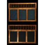 A pair of late 19th / early 20th century Kashmiri triple picture frames, overall 46 by 30cms (18