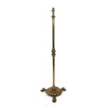 A Victorian telescopic brass standard lamp.