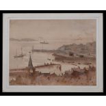 F Domer-Smith, St Peter's Port, Guernsey - On a Misty Morning - initialled lower right, watercolour,